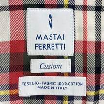 MASTAI FERRETTI マスタイ フェレッティ チェック 総柄 長袖 ボタンダウン シャツ 赤 レッド 14 1/2 37 イタリア製_画像3