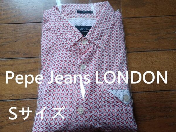 Pepe Jeans LONDON スリムフィットシャツ Sサイズ 赤×白 