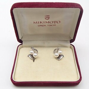 ◎MIKIMOTO ミキモト パール イヤリング /silver 約5.6g 丸玉6.8㎜ / 真珠 アクセサリー◎RK