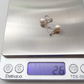 ◎パール ネックレス イヤリング / silver 約32g / K14WG 約2.6g 丸玉8.5㎜/ 真珠 アクセサリー ◎KUの画像8