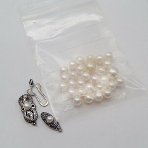 ◎MIKIMOTO ミキモト パール 金具　外れ　2点 / 約2.5g　6.7g/ 真珠 アクセサリー ◎KI