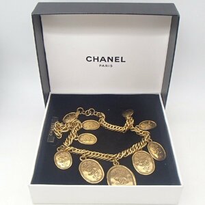 *CHANEL Chanel колье / монета Vintage здесь здесь Mark аксессуары коробка *KI