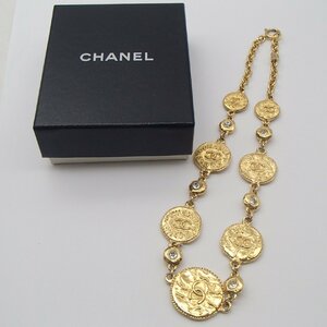*CHANEL Chanel necklace / rhinestone Vintage here here Mark accessory box *KI