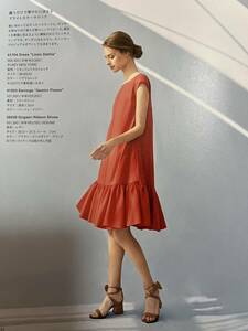 FOXEY NEW YORK ドレス　Linen. Dahlia ワンピース　40サイズ パプリカレッド　ストレッチ　未使用　フォクシー　2021