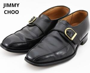 ジミーチュウ　モンクストラップ　革靴　レザーシューズ　黒　7サイズ
