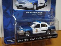 ★グリーンライト 1/64　ローリー 警察　ノースカロライナ州　2008 フォード クラウン ビクトリア ポリスインターセプター　 未開封★_画像3