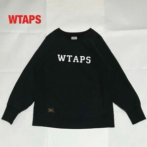 【人気】WTAPS　ダブルタップス　カレッジフォントロゴスウェット　ラグランスリーブ　肉厚　裏起毛　162ATDT-CSM06