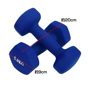 送料無料 ダンベル 5kg 2個セット カラーダンベル トレーニング 筋力 筋肉 男性 女性 鉄アレイ エクササイズ ダイエット 負荷 de094の画像7