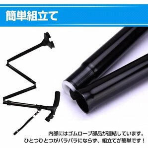 送料無料 杖 ステッキ 介護 歩行補助 四点杖 LEDライト 折りたたみ式 コンパクト 5段階調整可能 簡単組立 360度回転式 ストラップ ny172の画像4