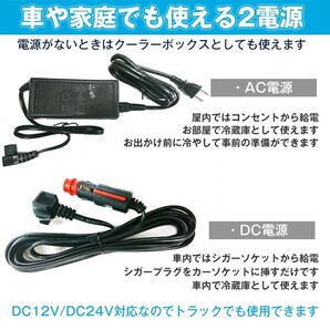 1円 車載 冷蔵庫 冷凍庫 12V 24V AC 保冷 ポータブル ミニ 小型 40L クーラーボックス 家庭用電源付き アウトドア ドライブ ee179の画像5