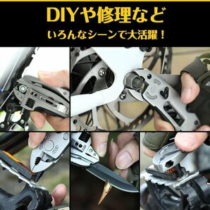 送料無料 ペンチ レンチ 多機能 ドライバー ナイフ DIY 工具 ニッパー マルチ DIY 修理 工具 マルチツール コンパクト 多機能 zk271の画像9