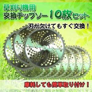 訳あり チップソー 替刃 10枚セット 交換 刃こぼれ 草刈機 草刈り機 255mm 25.4mm 40T zk126-wk