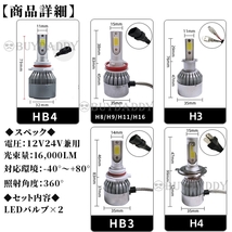 爆光 LED フォグランプ PSX24W ホワイト 12v 24v フォグライト 送料無料 送料無料_画像5