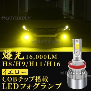 大人気 16000lm LED フォグランプ H8 H11 H16 イエロー 12v 24v フォグライト 送料無料 初期保証