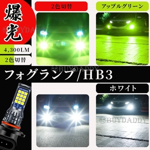 HB3 2色切替式 ライムグリーン ホワイト LED フォグランプ 12v 24v フォグライト 送料無料 送料無料