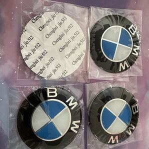 BMW ホイールセンターキャップステッカー シール ブルーホワイト56mm ４枚の画像1