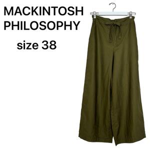 MACKINTOSH PHILOSOPHY ワイドパンツ　カーキ　38 Ｍ　マッキントッシュ