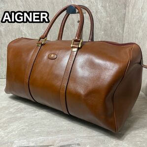 AIGNER アイグナー イタリア製 ボストンバッグ 牛革 トラベル 旅行 旅行バッグ 旅行鞄 大容量