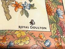 630312064　ROYAL DOULTON　ロイヤルドルトン　ハンカチ　ボタニカル柄　お花　鳥　スカーフ　ファッション小物_画像3