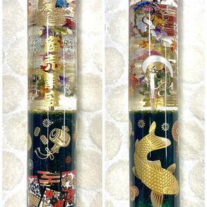 水中花 シフトノブ 鯉 風神 雷神 猪鹿蝶 和柄 212mm/直径41mm ワンオフ デコトラ トラック野郎 カスタム 旧車 の画像1