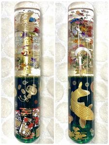 水中花 シフトノブ 鯉 風神 雷神 猪鹿蝶 和柄 212mm/直径41mm ワンオフ デコトラ トラック野郎 カスタム 旧車 