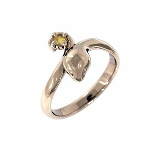  ring 1 bead stone . Sune -k citrine 11 month birthstone k18 pink gold Cobra ring 