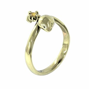 指輪 (黄水晶)シトリン 蛇 スネーク 一粒 18金イエローゴールド 11月の誕生石 コブラリング