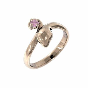 . Sune -k one bead ring pink sapphire k18 pink gold Cobra ring 