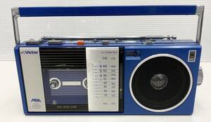 AK@ 通電確認済 Victor RC-S110ビクター ラジオ カセットレコーダー FM AM レトロ コンパクト ブルー