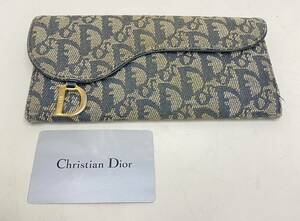 AK@ Christian Dior クリスチャンディオール 02TR 0053 トロッター サドル 長財布 二つ折り D金具 財布 ウォレット 