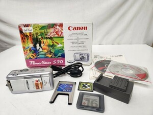 HK◇ 動作確認済み Canon Power Shot S30 DIGITAL CAMERA デジタルカメラ デジカメ シルバー 箱 説明書 付き