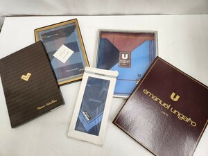 AK◇ 未使用 ブランド ハンカチ おまとめ 3点 emanuel ungaro ウンガロ Mario Valentino バレンチノ pierre cardin ピエールカルダン