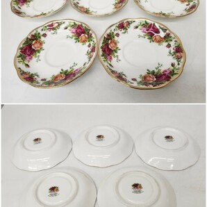 CK◇ ROYAL ALBERT ロイヤルアルバート Old County Roses ティーセット カップ&ソーサー ティーポット シュガーポット マグカップ 金彩の画像3