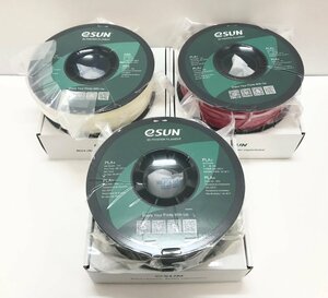 [rmm] 新品 未使用品 3点セット eSUN PLA Plus 3Dプリンターフィラメント PLA+ 340-350m 1.75mm径 カラー：ナチュラル 白 ライトレッド