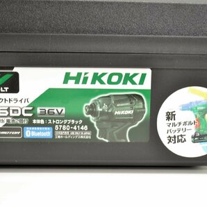 [fui] 未使用 HiKOKI ハイコーキ 36V コードレスインパクトドライバ WH36DC 2XPBSZ ストロングブラック Bluetooth 電池2個付の画像3