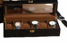 新入荷★ 高級感の6本収納 ある ウォッチケース 腕時計木製 レイアウト アクセサリー コレクション 収納 ボックス ウッド ウォッチ ケー_画像2