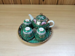 ★中国　茶器セット　急須　湯呑み　盆★