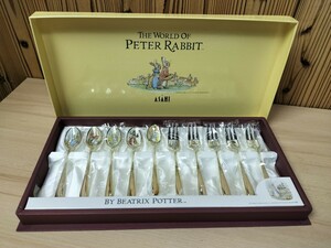 ★未使用　ASAHI　THE WORLD OF PETER RABBIT　ピーターラビット　カトラリーセット　スプーン　フォーク　10Pセット★