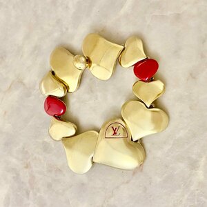  Vuitton bracele pa Zion Heart Gold gold red motif 2 *