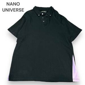 NANO UNIVERSE ナノユニバース　ポロシャツ　L メンズ　シンプル　黒 ブラック　トップス