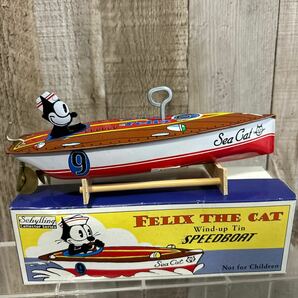 90s ゼンマイ式 ブリキボート Schylling FELIX THE CAT Speedboat フィリックスキャット スピードボート フィリックス ヴィンテージの画像1