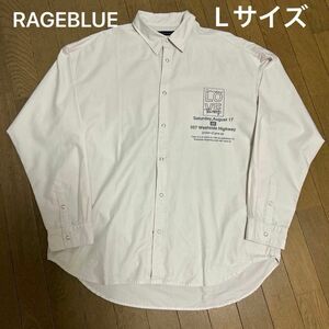 RAGEBLUE バックプリント長袖シャツ　Lサイズ