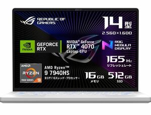 ASUS ROG Zephyrus G14 14インチ GeForce RTX 4070 Ryzen 9 7940HS 