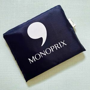 モノプリ　エコバッグ MONOPRIX トートバッグ　ブルーブラック　無地　黒　フランス土産　パリ土産　定番　人気