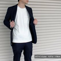 ジャケット 用 襟高 インナー Tシャツ 長袖(ブラック/L) 型崩れ 知らず 吸収 速乾 通気性 丸首 クルーネック メンズ ビジネス ビジT_画像7