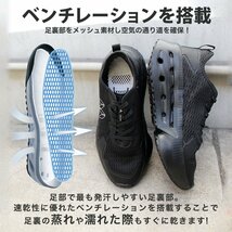 高反発 厚底 メッシュシューズ (ゼニスブルー/25.0cm) 足付き改善 仕事靴 ランニング 蒸れない 疲れにくい 歩きやすい 高反発 クッション_画像4