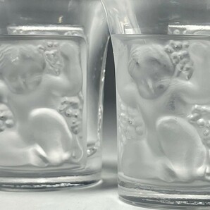 AS666 西洋美術 LALIQUE FRANCE ラリック クリスタルリキュールグラス アンティーク ショットグラス アンファンペア 一対の画像6