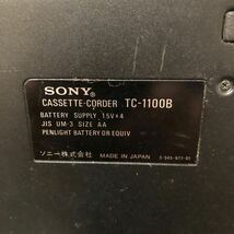 S 3P SONY CASSETTE-CORDER TC-1100B ソニー カセットレコーダー カセットテープレコーダー BLACK ブラック 黒 オーディオ機器 現状品_画像3