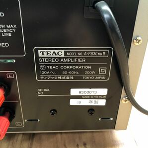 SKT240404 TEAC STEREO AMPLIFIER A-R630 MKⅡ ティアック ステレオ アンプ 2019年製 日本製 オーディオ機器 音響機器 通電確認済みの画像4