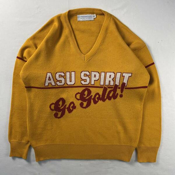 Vintage アメリカ製 PARAGON Sports Wear Vネック Arizona State University アリゾナ州立大学 デザインニット